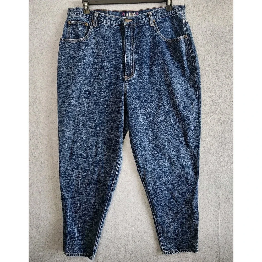 Vintage 1990s LA Blues Jeans Relaxed 22 Average Acid Wash‎ Denim Mom High Rise